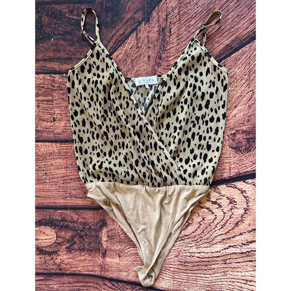 WAYF Cheetah Bodysuit Women's Size Small NWT